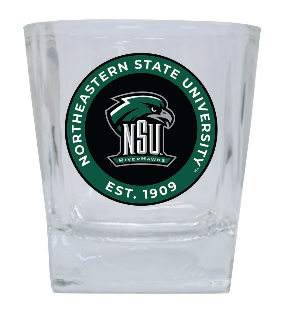 Northeastern State University Riverhawks 10 oz Whiskey Rocks Glass Circle Design Officially Licensed Collegiate Product 