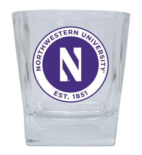 Northwestern University Wildcats 10 oz Whiskey Rocks Glass Circle Design Officially Licensed Collegiate Product