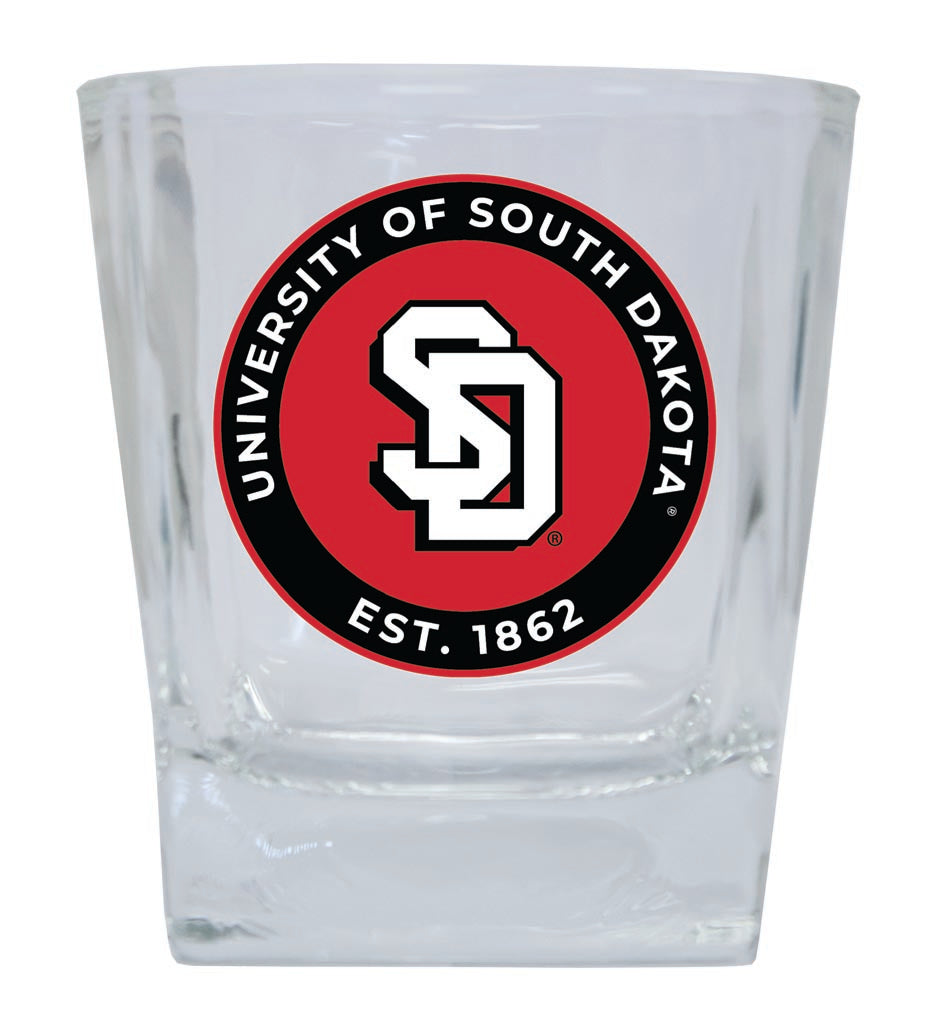 South Dakota Coyotes 10 oz Whiskey Rocks Glass Circle Design Officially Licensed Collegiate Product