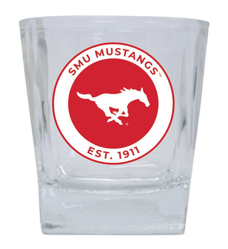 Southern Methodist University 10 oz Whiskey Rocks Glass Circle Design Officially Licensed Collegiate Product 