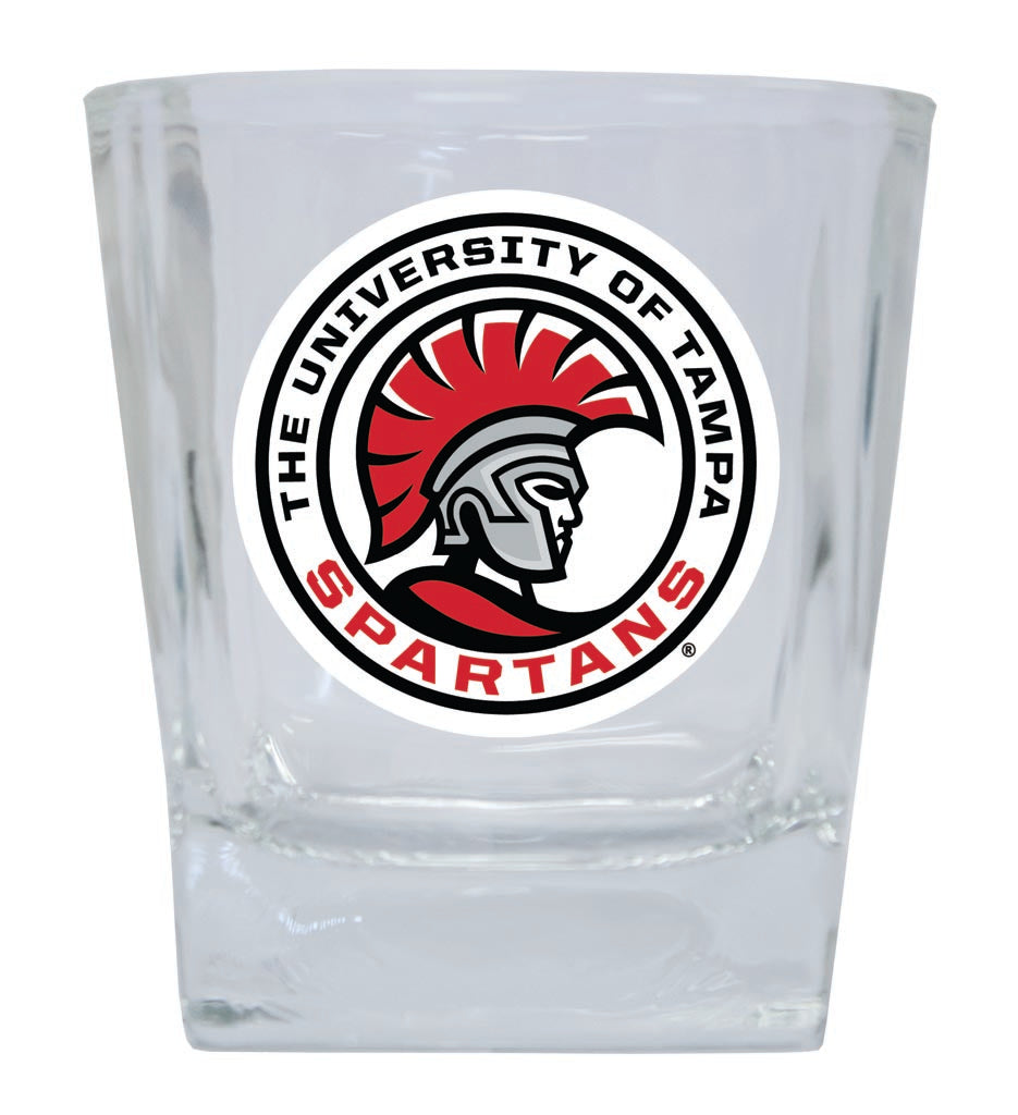 University of Tampa Spartans 10 oz Whiskey Rocks Glass Circle Design Officially Licensed Collegiate Product