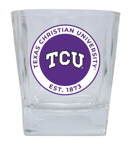 Texas Christian University 10 oz Whiskey Rocks Glass Circle Design Officially Licensed Collegiate Product 