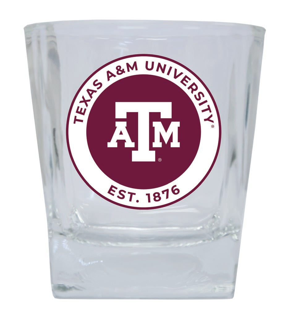 Texas A&M Aggies 10 oz Whiskey Rocks Glass Circle Design Officially Licensed Collegiate Product