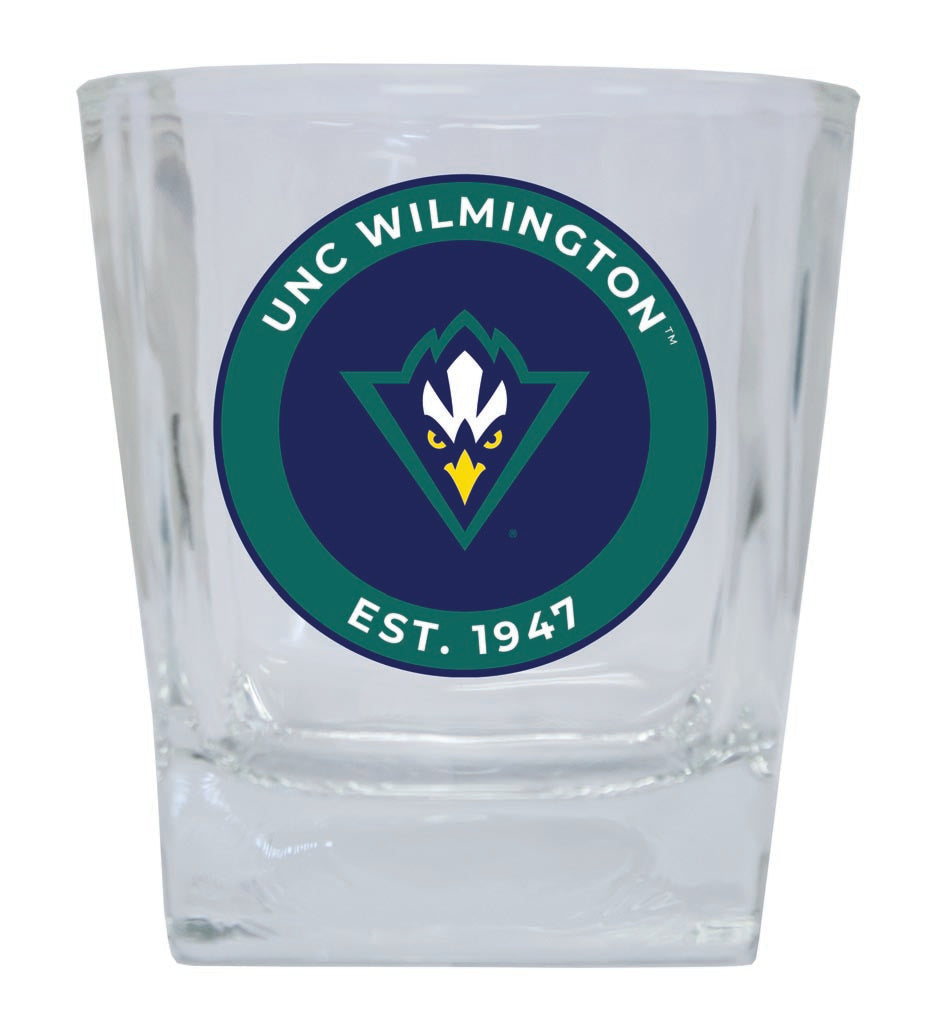 North Carolina Wilmington Seahawks 10 oz Whiskey Rocks Glass Circle Design Officially Licensed Collegiate Product