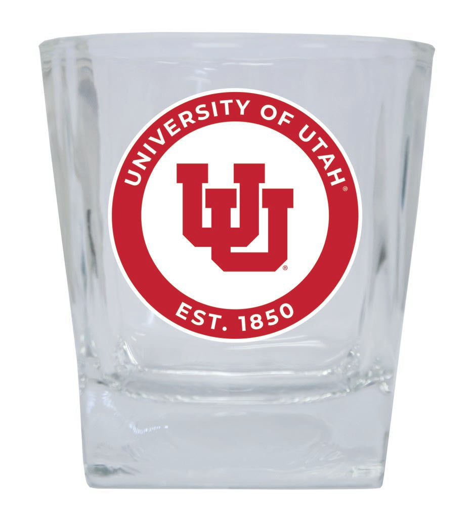 Utah Utes 10 oz Whiskey Rocks Glass Circle Design Officially Licensed Collegiate Product 