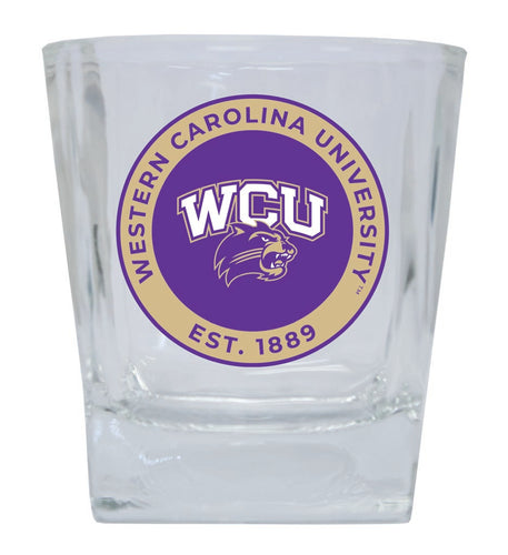 Western Carolina University 10 oz Whiskey Rocks Glass Circle Design Officially Licensed Collegiate Product