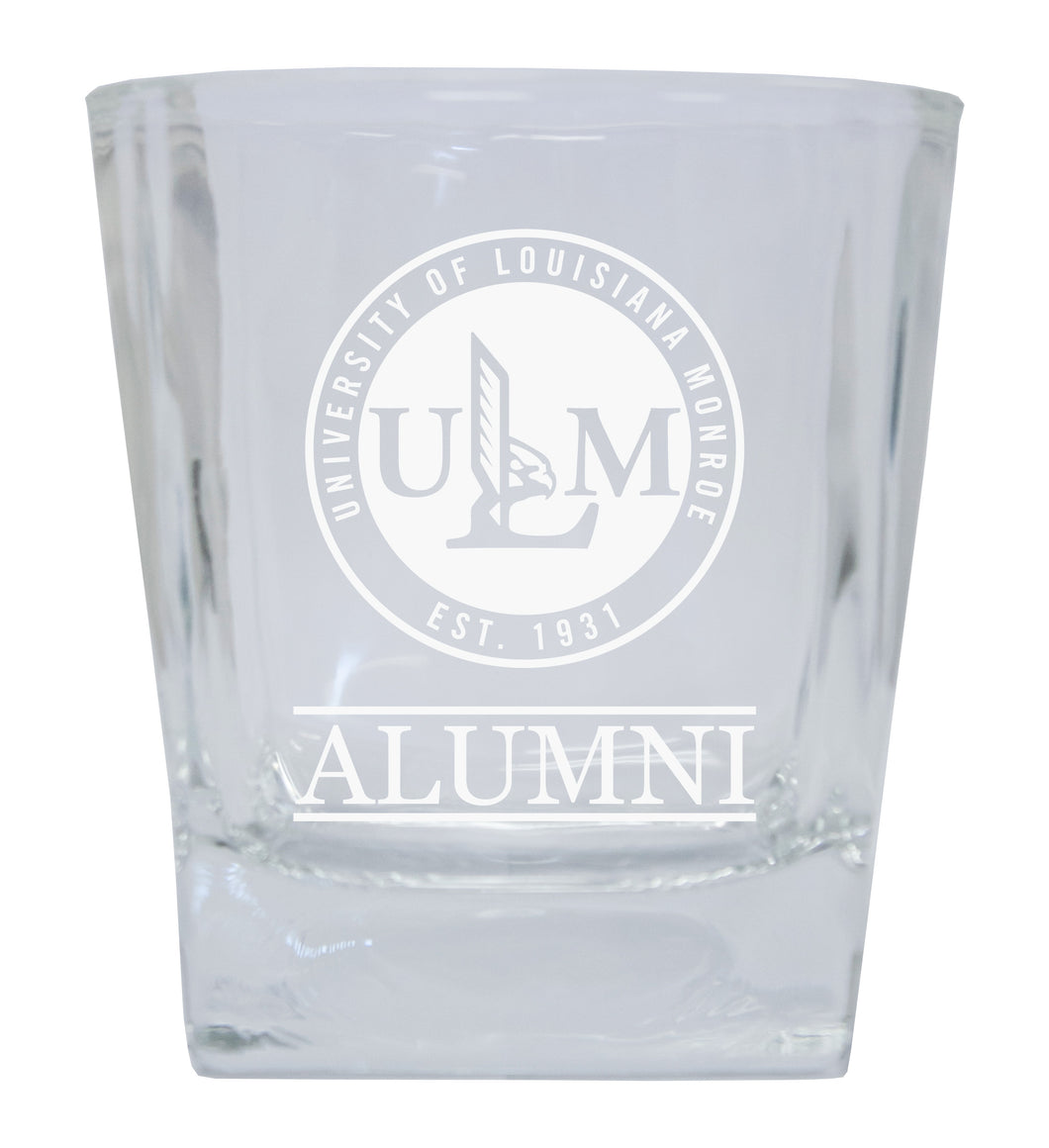 University of Louisiana Monroe  Alumni Elegance 10oz Etched Glass Tumbler