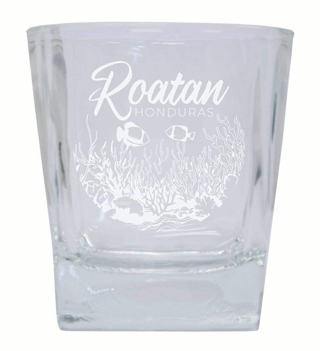 Roatan Honduras Souvenir 10 oz Engraved Whiskey Glass Rocks Glass Single Unit