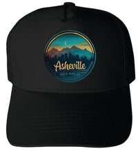 Load image into Gallery viewer, Asheville North Carolina Design A Unisex Mesh Back Trucker Hat with Adjustable Snapback
