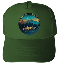 Load image into Gallery viewer, Asheville North Carolina Design A Unisex Mesh Back Trucker Hat with Adjustable Snapback
