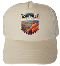 Load image into Gallery viewer, Asheville North Carolina Design D Unisex Mesh Back Trucker Hat with Adjustable Snapback
