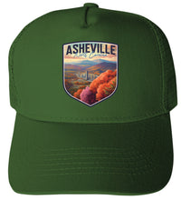 Load image into Gallery viewer, Asheville North Carolina Design D Unisex Mesh Back Trucker Hat with Adjustable Snapback
