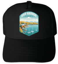 Load image into Gallery viewer, Bar Harbor Maine Design A Black Unisex Mesh Back Trucker Hat with Adjustable Snapback 2-Pack
