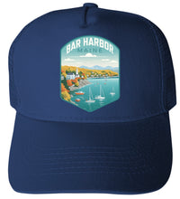 Load image into Gallery viewer, Bar Harbor Maine Design A Unisex Mesh Back Trucker Hat with Adjustable Snapback
