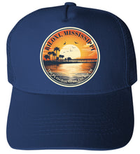 Load image into Gallery viewer, Biloxi Mississippi Design A Unisex Mesh Back Trucker Hat with Adjustable Snapback
