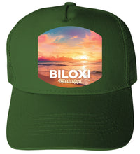 Load image into Gallery viewer, Biloxi Mississippi Design B Unisex Mesh Back Trucker Hat with Adjustable Snapback
