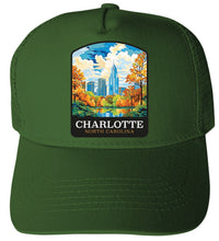 Load image into Gallery viewer, Charlotte North Carolina Design A  Unisex Mesh Back Trucker Hat with Adjustable Snapback
