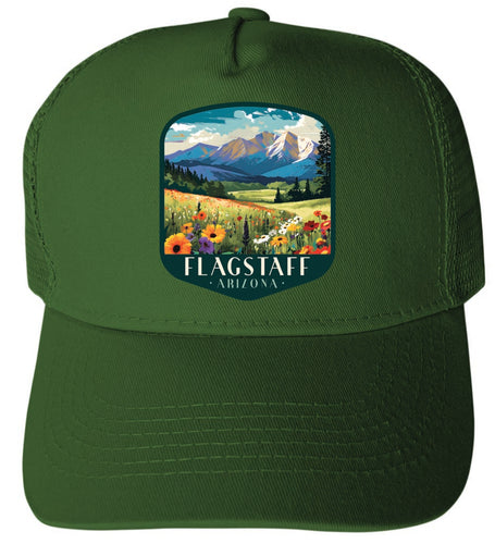 Flagstaff Arizona Virginia Design C Green Unisex Mesh Back Trucker Hat with Adjustable Snapback 4-Pack