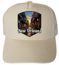 Load image into Gallery viewer, New Orleans Louisiana Design A  Unisex Mesh Back Trucker Hat with Adjustable Snapback
