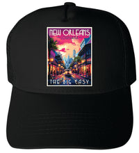 Load image into Gallery viewer, New Orleans Louisiana Design B  Unisex Mesh Back Trucker Hat with Adjustable Snapback
