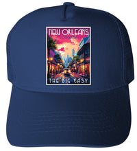 Load image into Gallery viewer, New Orleans Louisiana Design B  Unisex Mesh Back Trucker Hat with Adjustable Snapback
