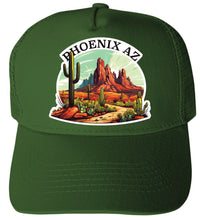 Load image into Gallery viewer, Phoenix Arizona Design A  Unisex Mesh Back Trucker Hat with Adjustable Snapback
