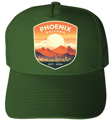 Phoenix Arizona Design B Green Unisex Mesh Back Trucker Hat with Adjustable Snapback 2-Pack