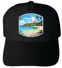 Load image into Gallery viewer, Roatan Honduras Design C  Unisex Mesh Back Trucker Hat with Adjustable Snapback
