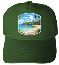 Load image into Gallery viewer, Roatan Honduras Design C  Unisex Mesh Back Trucker Hat with Adjustable Snapback
