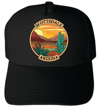 Load image into Gallery viewer, Scottsdale Arizona Design A Unisex Mesh Back Trucker Hat with Adjustable Snapback
