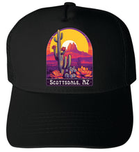 Load image into Gallery viewer, Scottsdale Arizona Design B Unisex Mesh Back Trucker Hat with Adjustable Snapback
