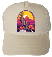 Load image into Gallery viewer, Scottsdale Arizona Design B Unisex Mesh Back Trucker Hat with Adjustable Snapback
