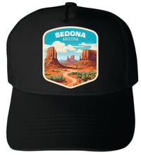 Load image into Gallery viewer, Sedona Arizona Design A Unisex Mesh Back Trucker Hat with Adjustable Snapback
