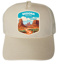 Load image into Gallery viewer, Sedona Arizona Design A Unisex Mesh Back Trucker Hat with Adjustable Snapback
