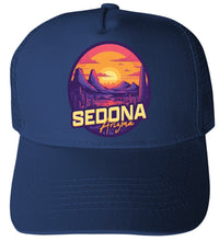 Load image into Gallery viewer, Sedona Arizona Design B Navy Unisex Mesh Back Trucker Hat with Adjustable Snapback 4-Pack
