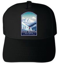 Load image into Gallery viewer, Sugar Mountain North Carolina Design B Unisex Mesh Back Trucker Hat with Adjustable Snapback
