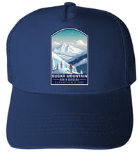 Load image into Gallery viewer, Sugar Mountain North Carolina Design B Navy Unisex Mesh Back Trucker Hat with Adjustable Snapback 2-Pack
