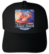 Load image into Gallery viewer, Sunset Beach Sunset Pier North Carolina Design Unisex Mesh Back Trucker Hat with Adjustable Snapback
