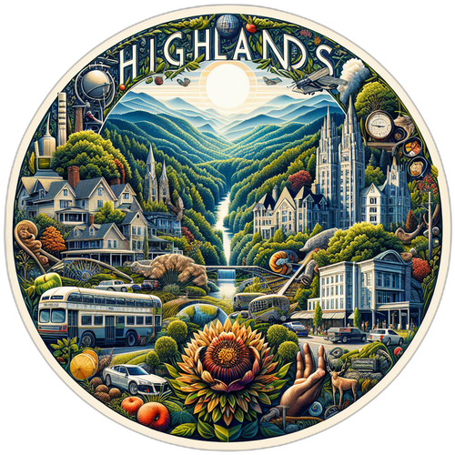 Highlands North Carolina Souvenir Die Cut Flat Magnet 2-Inch