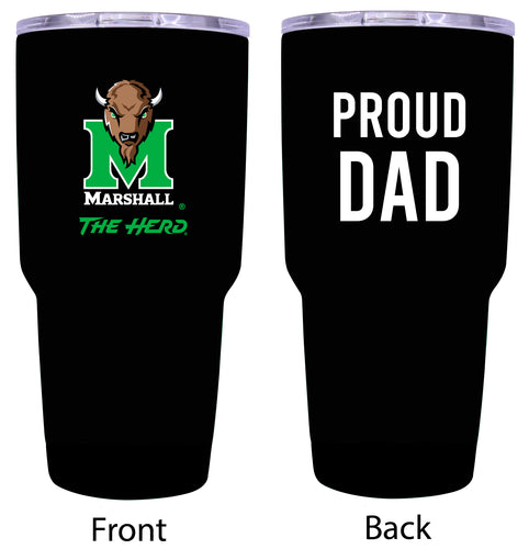 Marshall Thundering Herd Proud Dad 24 oz Insulated Stainless Steel Tumbler Black