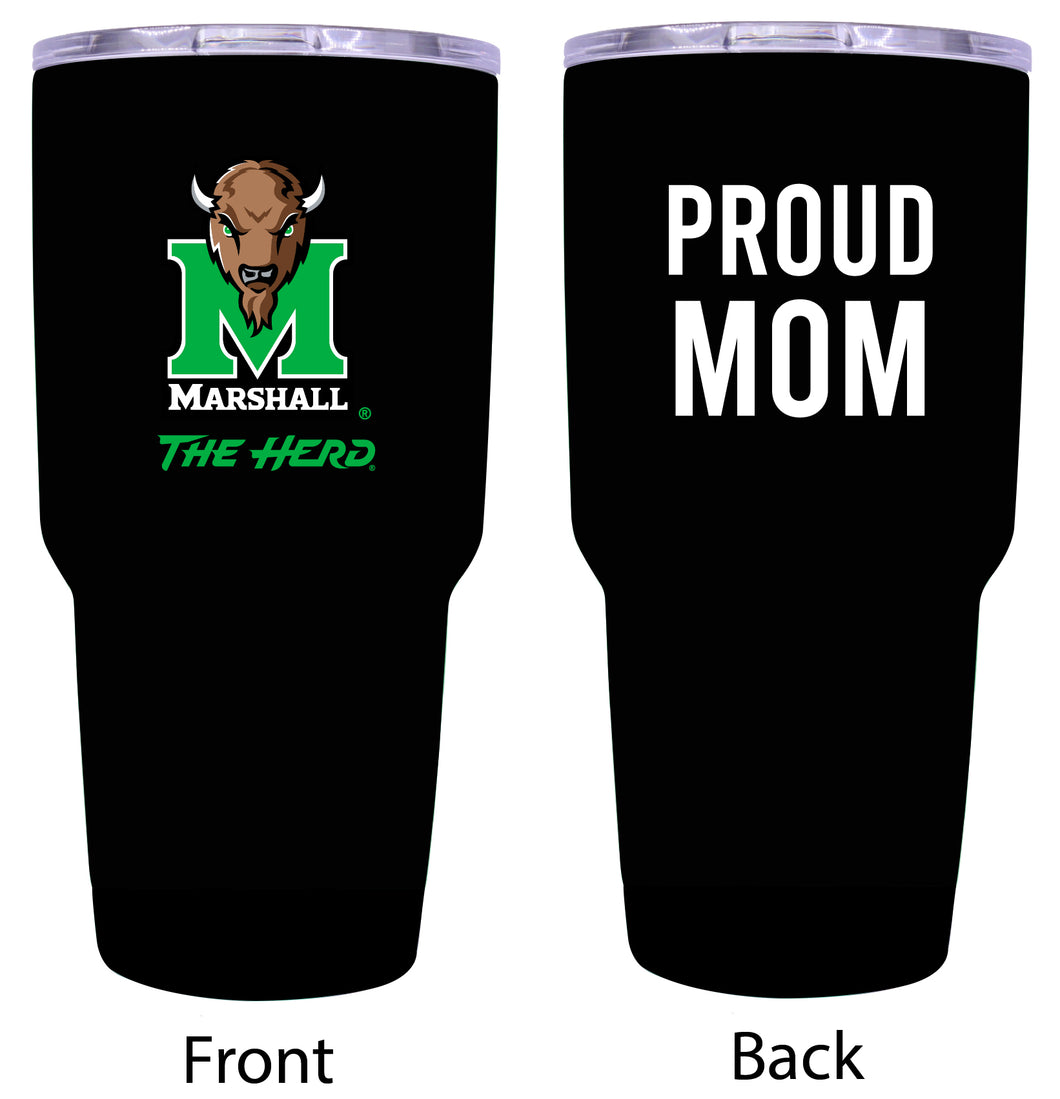 Marshall Thundering Herd Proud Mom 24 oz Insulated Stainless Steel Tumbler - Black