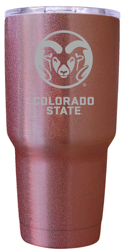 Colorado State Rams Premium Laser Engraved Tumbler - 24oz Stainless Steel Insulated Mug Rose Gold