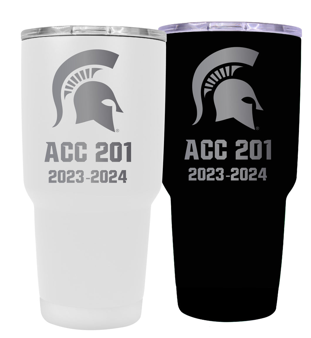 Michigan State Spartans Premium Laser Engraved Tumbler - 24oz Stainless Steel Insulated Mug Black