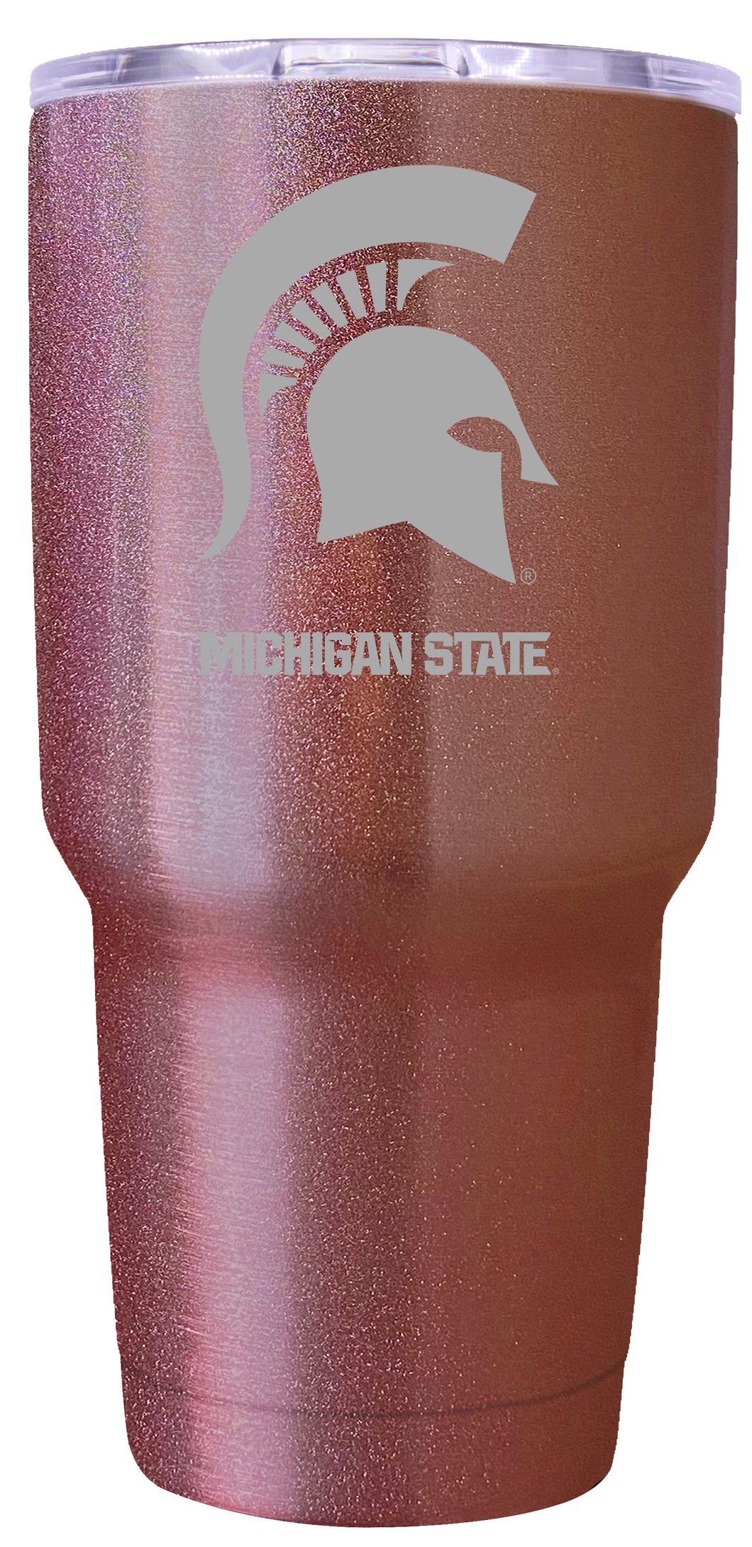 Michigan State Spartans Premium Laser Engraved Tumbler - 24oz Stainless Steel Insulated Mug Rose Gold