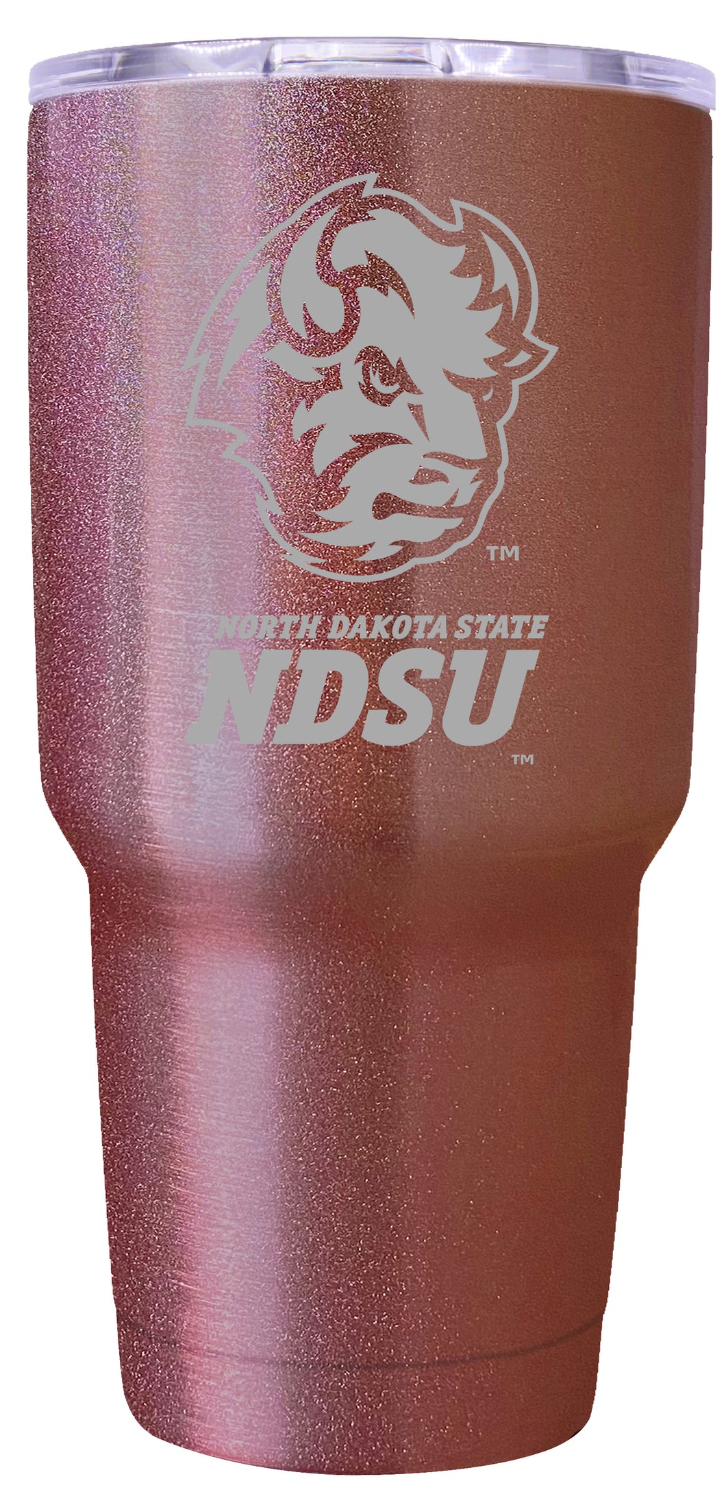 North Dakota State Bison Premium Laser Engraved Tumbler - 24oz Stainless Steel Insulated Mug Rose Gold