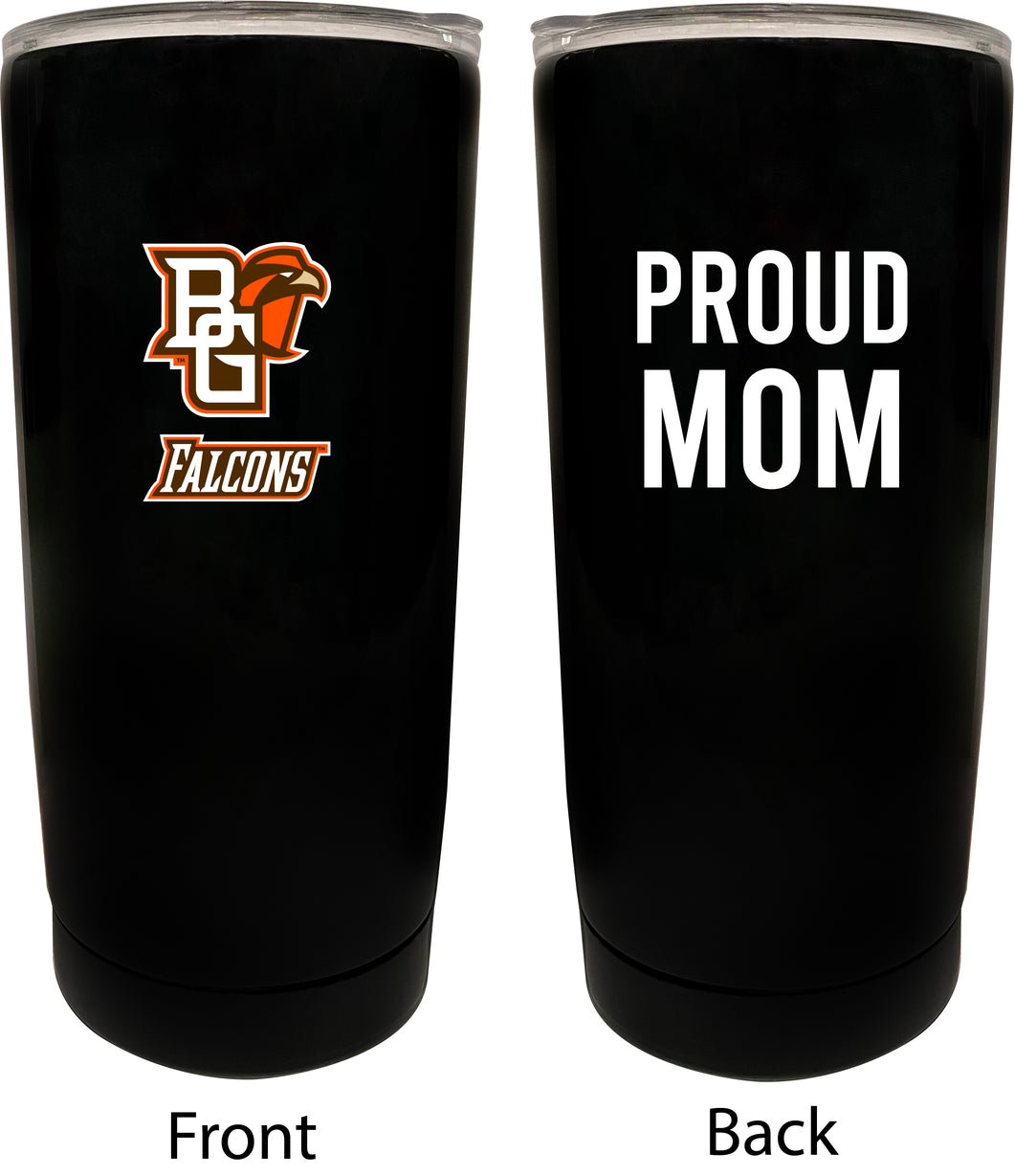 Bowling Green Falcons NCAA Insulated Tumbler - 16oz Stainless Steel Travel Mug Proud Mom Design Black