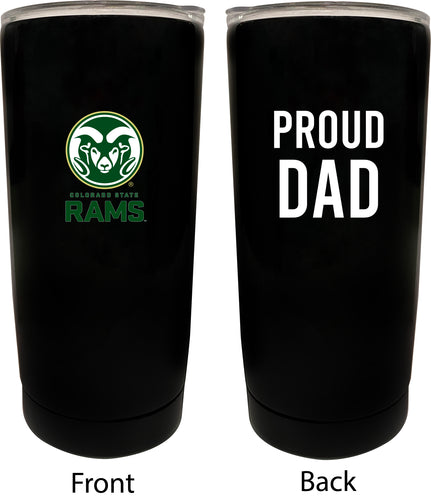 Colorado State Rams NCAA Insulated Tumbler - 16oz Stainless Steel Travel Mug Proud Dad Design Black