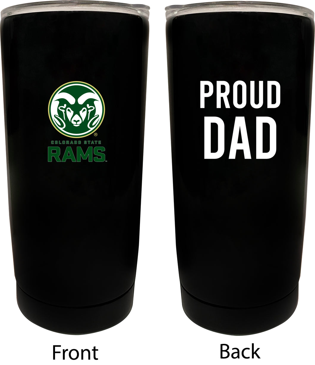 Colorado State Rams NCAA Insulated Tumbler - 16oz Stainless Steel Travel Mug Proud Dad Design Black