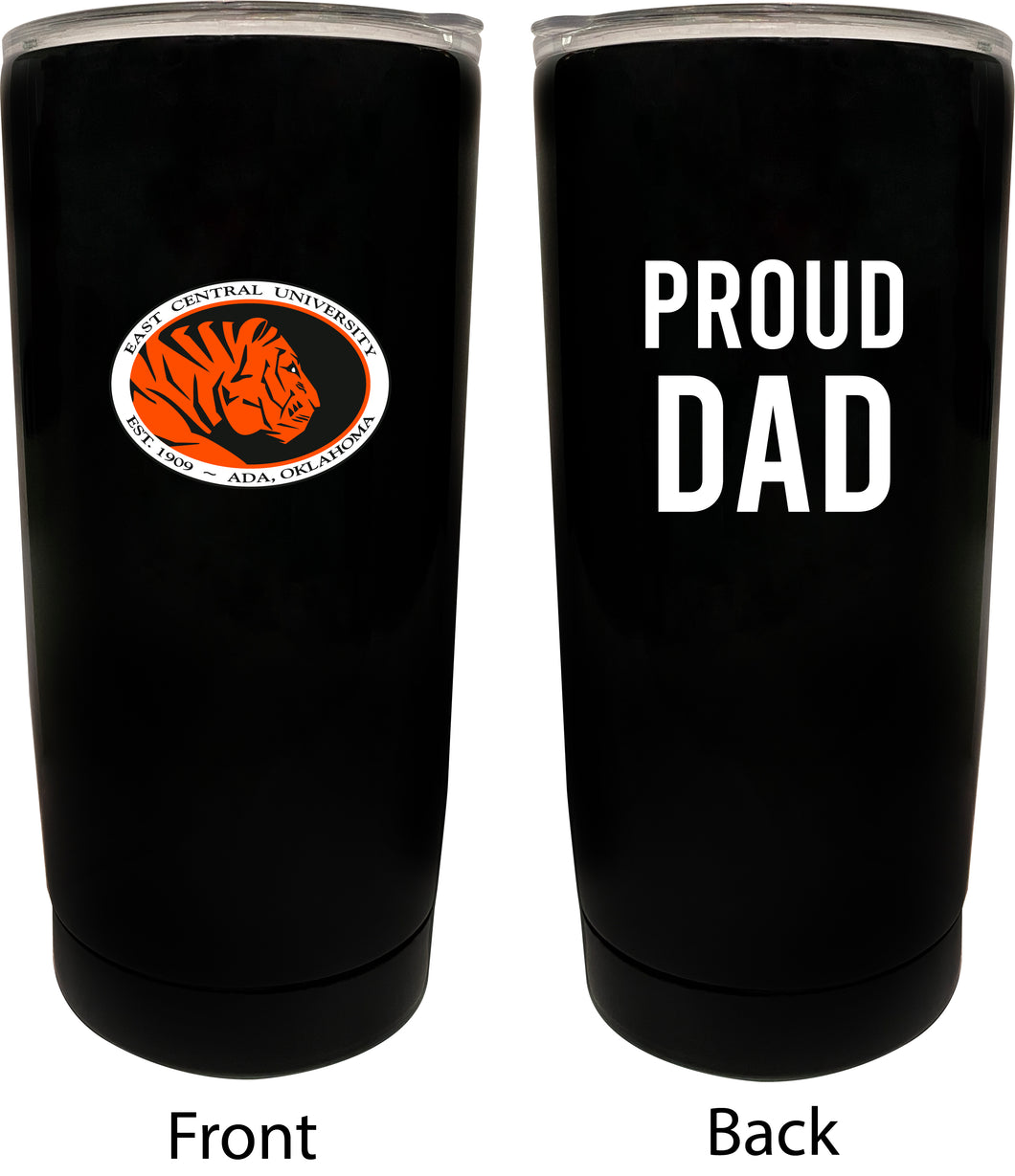 East Central University Tigers NCAA Insulated Tumbler - 16oz Stainless Steel Travel Mug Proud Dad Design Black