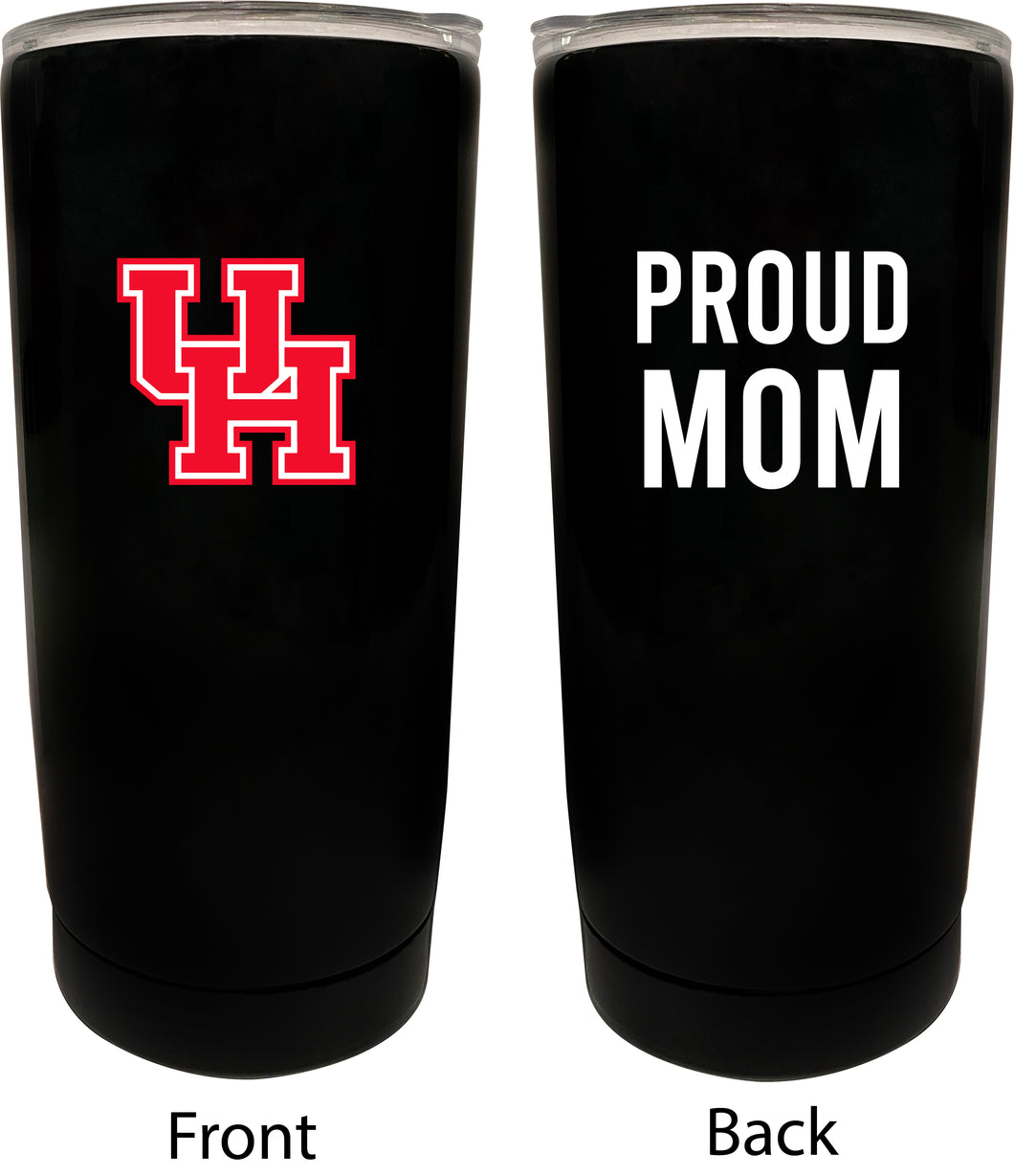 University of Houston NCAA Insulated Tumbler - 16oz Stainless Steel Travel Mug Proud Mom Design Black